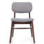 Chaises de salle à manger rembourrées de style Mid-Century 2 pièces, noyer + gris anthracite, pieds évasés, assemblage facile, convient aux chaises multi-espaces et à la construction, look rétro, siège confortable-1397591094