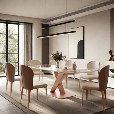 Light luxury light table and chair combination