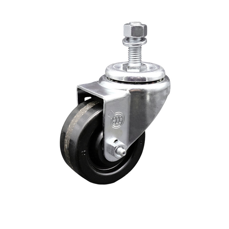 Roue de service pivotante de 3,5 po ½ po à roulettes filetées de marque ½ po