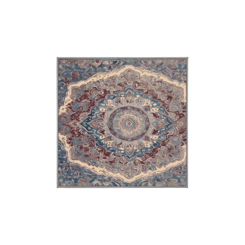 Tapis gris soyeux et moelleux, Carré 7 pi