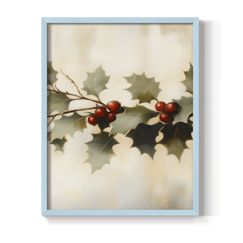 Art de Noël des Fêtes - série de 2 CD, reproduction encadrée - bois massif, Bleu, H 15 po x l 12 po