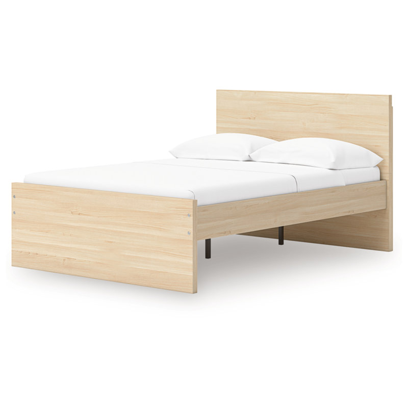 Dunagan King Panel Platform Bed, Beige, King