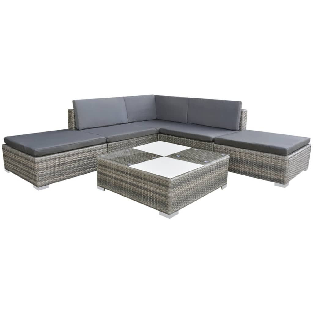 5-Sitzer Lounge-Set Grieco aus Rattan