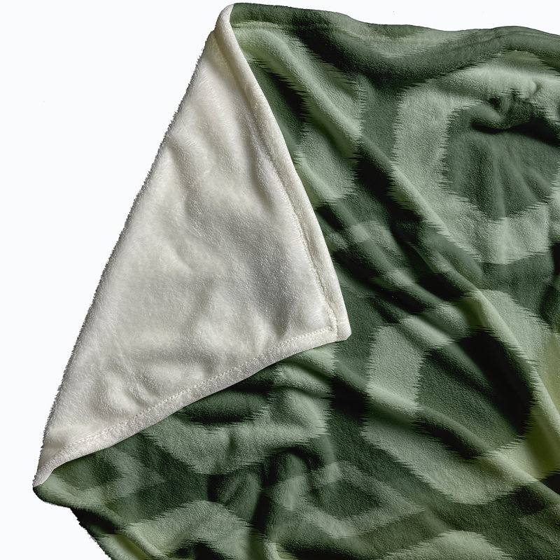 Jessamine Plain Weave / Muslin Throw Blanket, Green