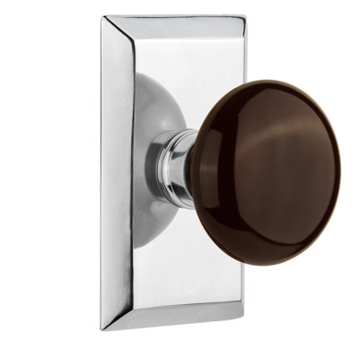 Studio Plate with Brown Porcelain Door Knob