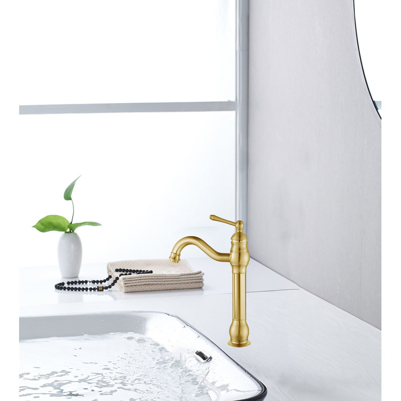 Heritage 360° Single-Handle Vessel Faucet With Pop-Up Drain, Brushed Gold