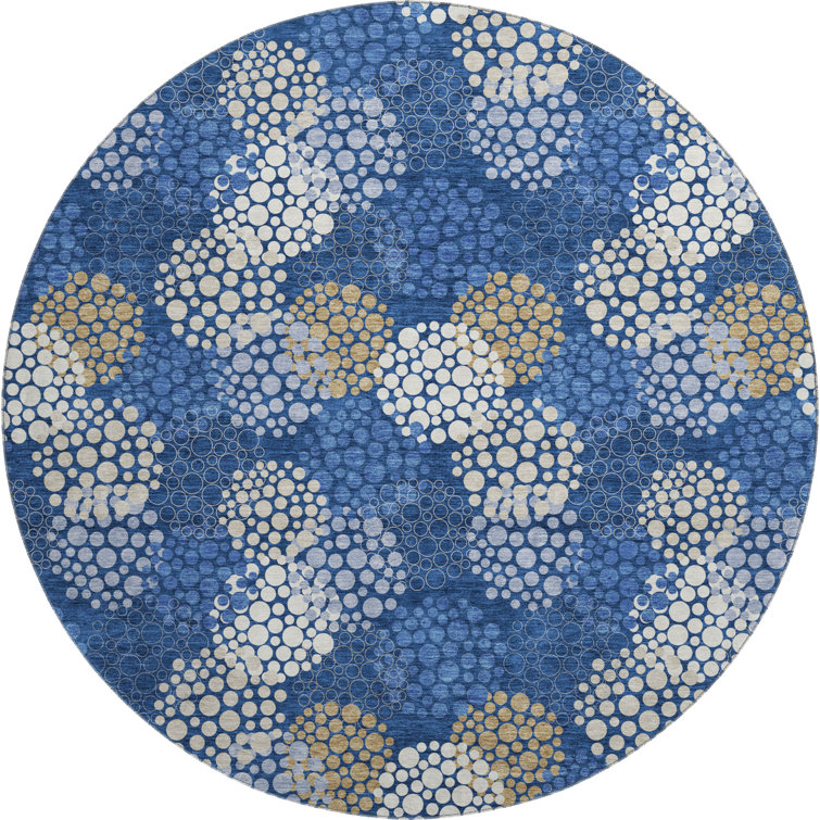 Premium Machine Washable Prisco Navy Rug