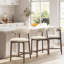 Upholstered Counter Stool with Solid Wood Frame-123848573