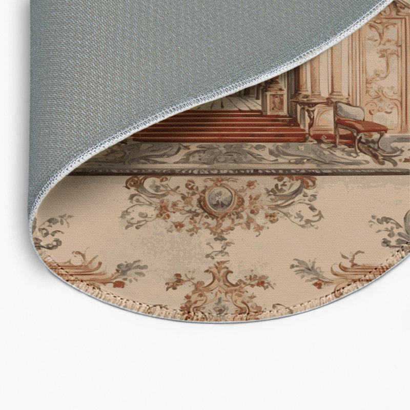 Tapis d'intérieur et d'extérieur brun français, Rond 5 pi