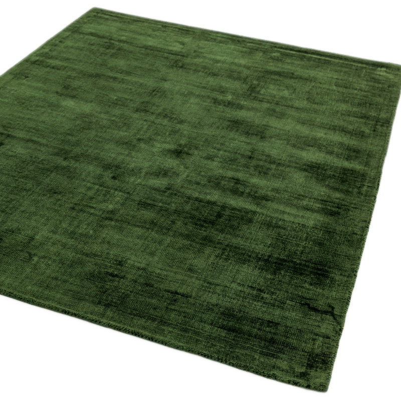Phoebe Plain Silky Green Rug, Rectangle 200 x 290cm