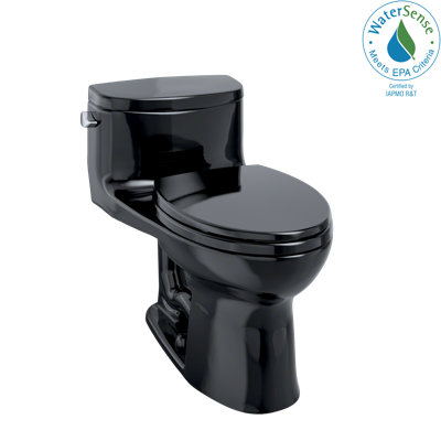 Toilette allongée une pièce à hauteur universelle 1,28 GPF TOTO® Supreme® II, noir ébène