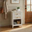 Table de chevet en rotin avec 2 tiroirs - Grande table de chevet 27 po Boho pour petits espaces et chambres à coucher
