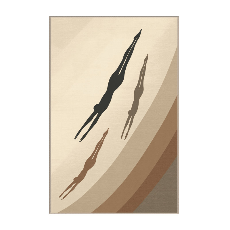 Tapis de natation minimaliste paralympique beige Soft Plush Eilers - reliure beige, 4 x 2