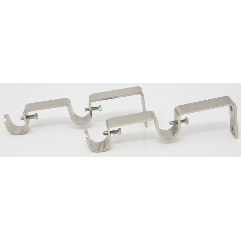 Support de fixation pour rideaux Pfarr, Acier brossé, H 6 po x l 3 po x P 1 po