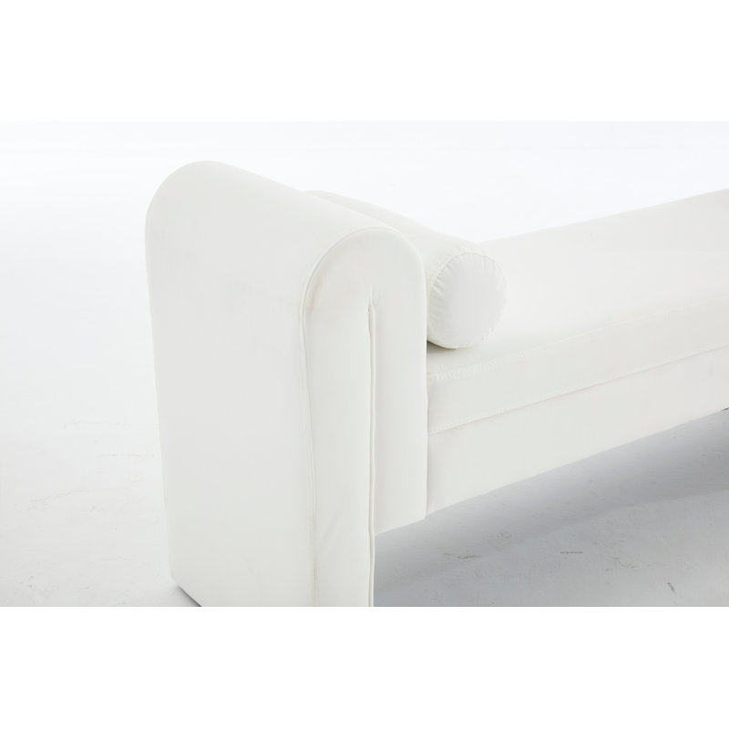 Fabric Upholstered Bench, White