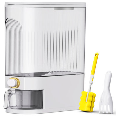 Rice Dispenser,22Lbs-25Lbs Rice Container With Measuring Cup, Upgraded Lid Time Dials & Built-In Fresh Box Rice Container Storage For Home Kitchen Pantry Stores Rice - Capacity 22Lbs-25Lbs