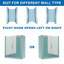 Porte de douche sans cadre à charnières avec paroi de douche fixe en verre trempé transparent SGCC de 9,5 mm (3/8 po), finition or brossé, 147-150 cm (58-59 po) de largeur x 183 cm (72 po) de hauteur-125982264