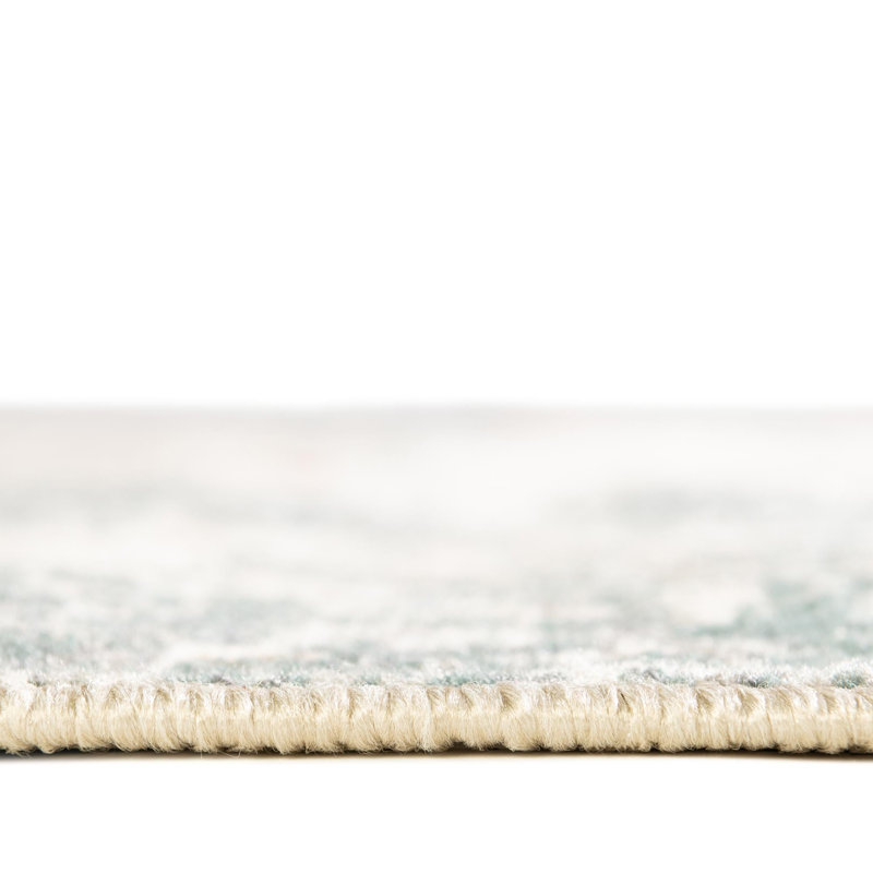 Tapis abstrait beige Abrianne, Rond 8 pi
