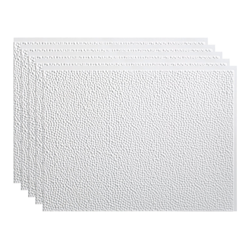 Ensemble de dosseret décoratif en vinyle 15 pieds carrés Hammered FASÄDE, Blanc mat