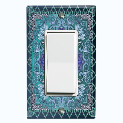 Paisley Bandana Circle Teal Blue Tile 1-Gang Toggle Light Switch Wall Plate -  WorldAcc, F-R1-TIL062