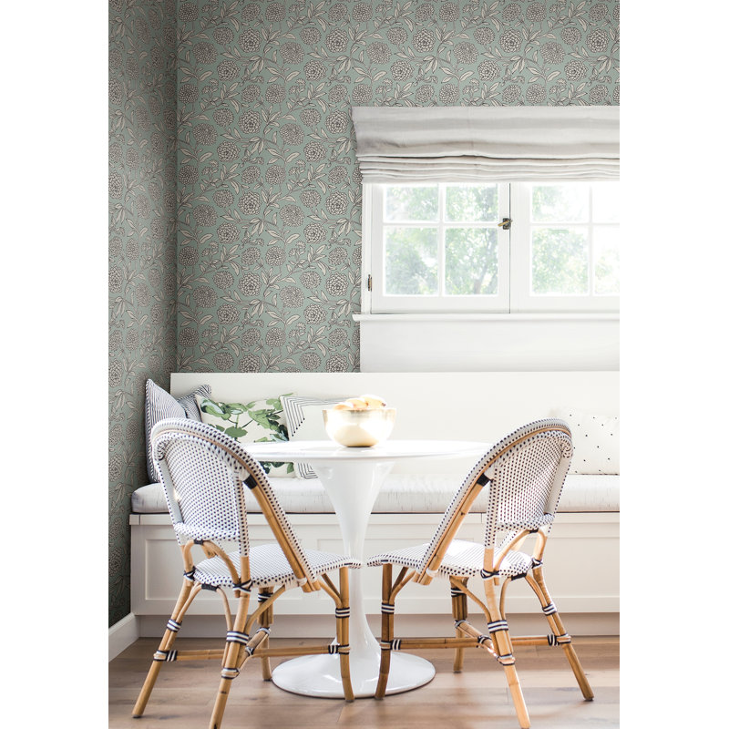 Papier peint floral bleu ciel Chatsworth Garden, Bleu