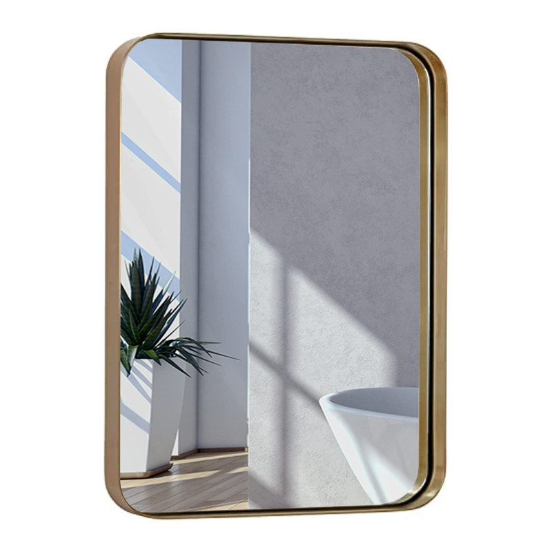 Miroir d'appoint mural Monds, Or, 48 po x 18 po