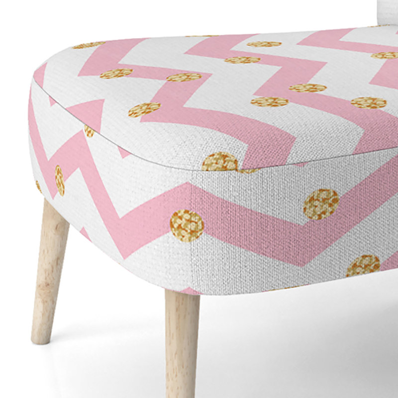 Chaise d'appoint rembourrée en velours rose