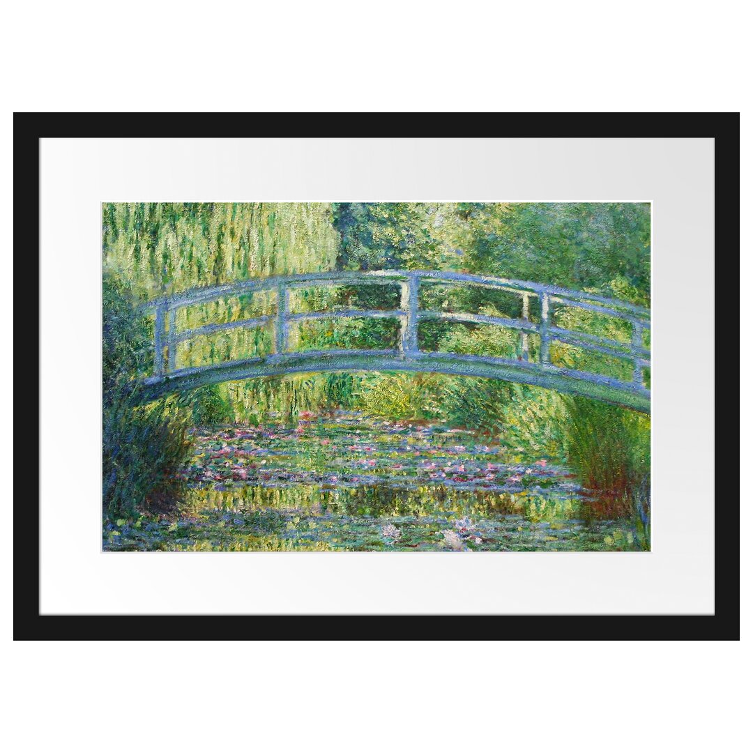 Gerahmter Kunstdruck Japanische Brücke über den Seerosenteich II von Claude Monet