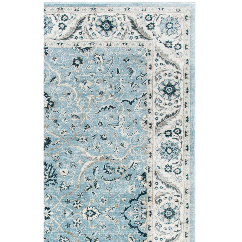 Delmer Performance Oriental Rug, Square 5'3"
