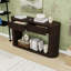 Console ovale en bois cannelée avec tiroirs de rangement-792770876