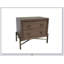 Table de chevet 2 tiroirs avec chargement USB, finition latte, base en métal et doublure en cèdre pour les chambres modernes