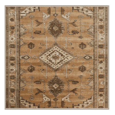 Machine Washable Persian Brown Area Rug