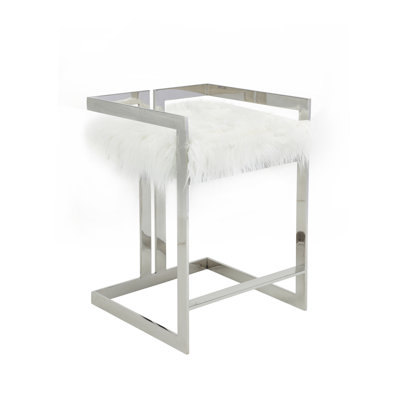 Upholstered Counter Stool with Metal Frame