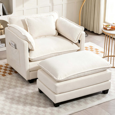Canapé surdimensionné avec repose-pieds portatif Boucle