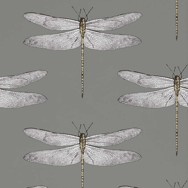 Demoiselle 10.05m x 52cm Wallpaper Roll, Graphite/Almond