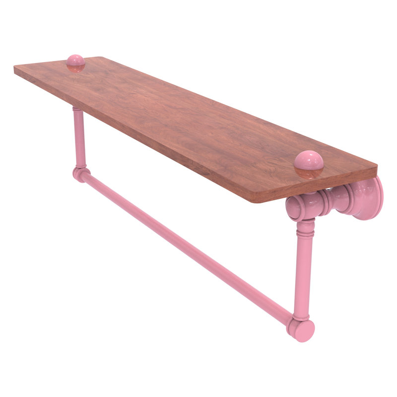 Tablette flottante avec barre à serviettes Carolina, H 7 po x l 22 po x P 5,54 po, Rose