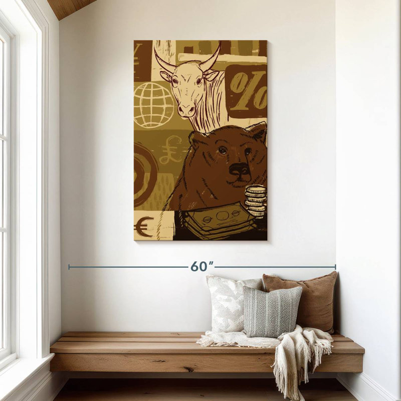 Taureau et ours Brampt, H 45 po x l 30 po
