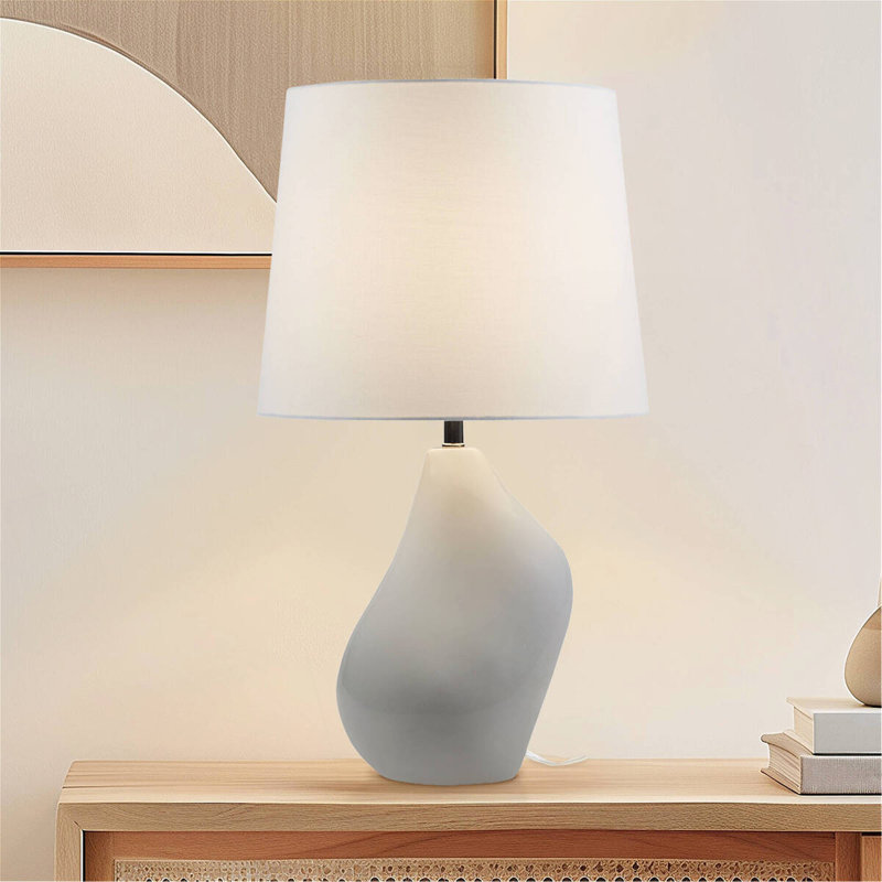 Asymmetrical Ceramic Table Lamp Grey See Below