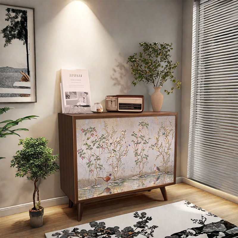 Armoire décorative élégante en noyer