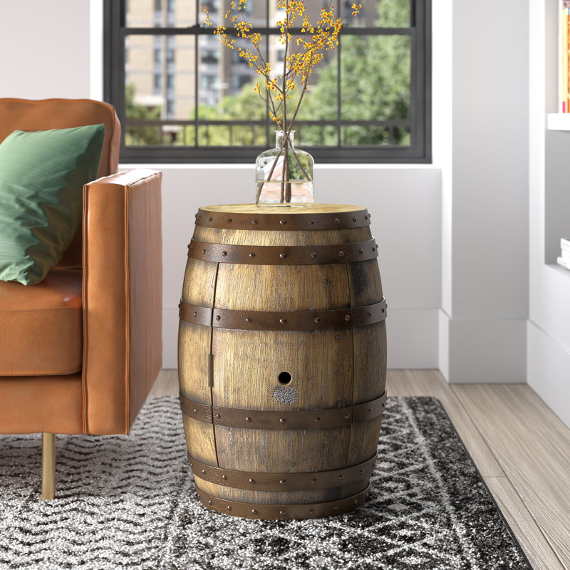 Bloomingdale Barrel End Table, Praline
