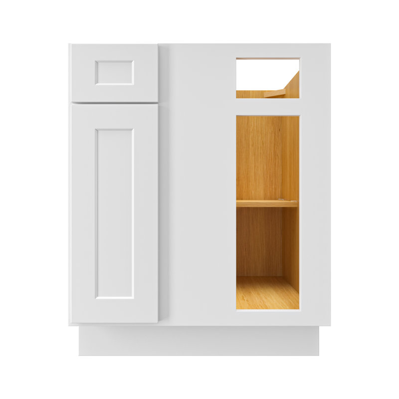 Blind Corner Kitchen Base Cabinet With Top Drawer, Space-Saving Hidden Storage