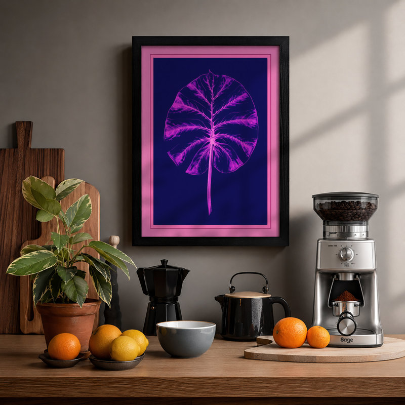 Neon Dandelion Botanical - Print, A1 - 84.1 x 59.4 cm, Black
