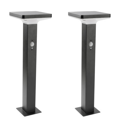Black Solar Powered Integrated LED Metal Pathway Light