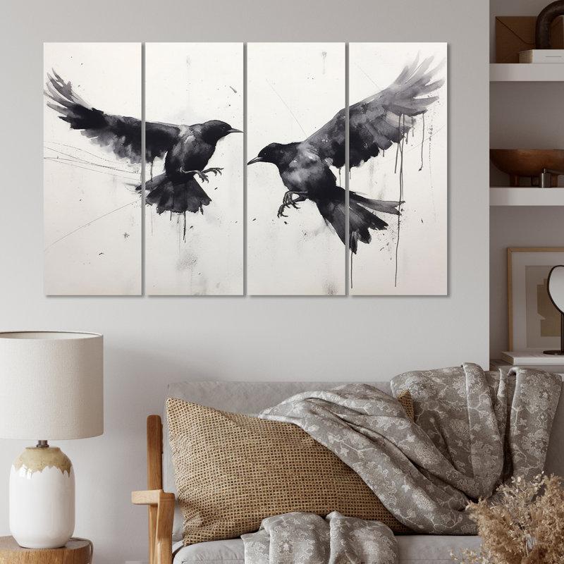 Mystic Ravens I sur toile, reproduction de 4 pièces