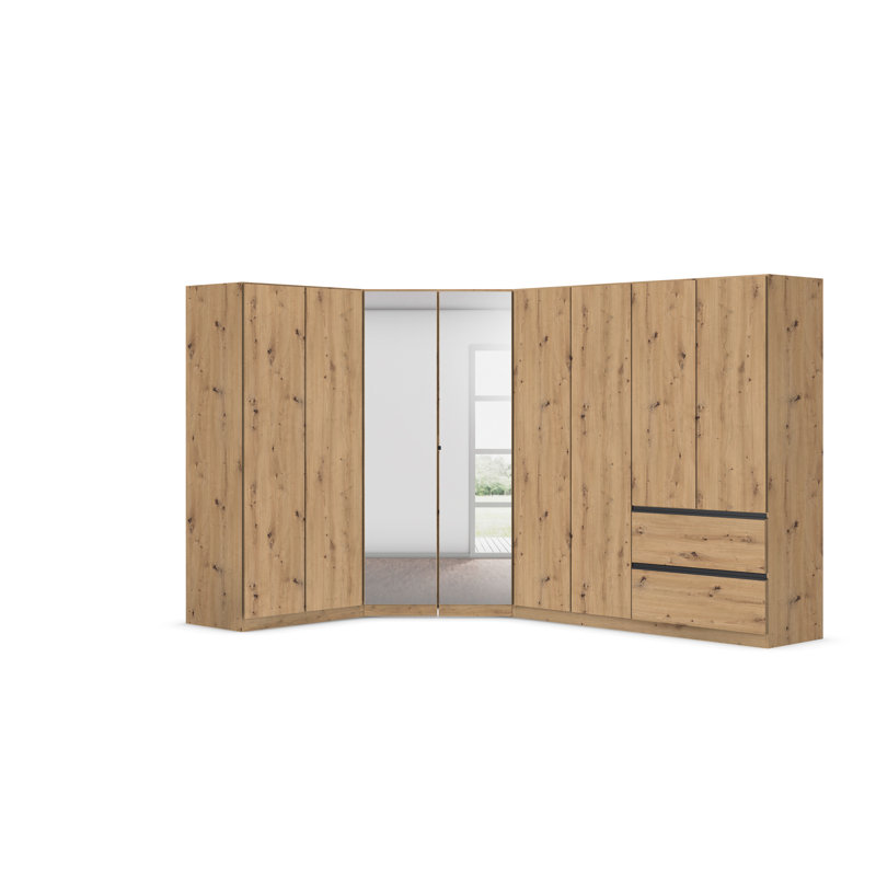 Wardrobe wardrobe set COSTA handle-less front, push-to-open, Artisan Oak/Metallic Grey