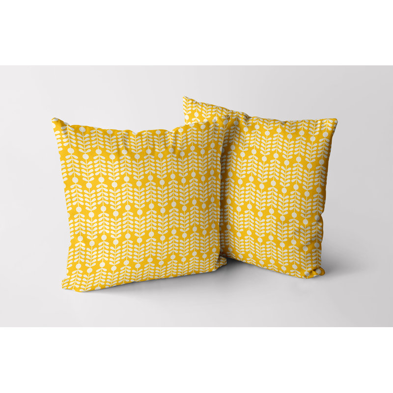 Housse de coussin d'extérieur Talula, 20 po x 20 po, Jaune