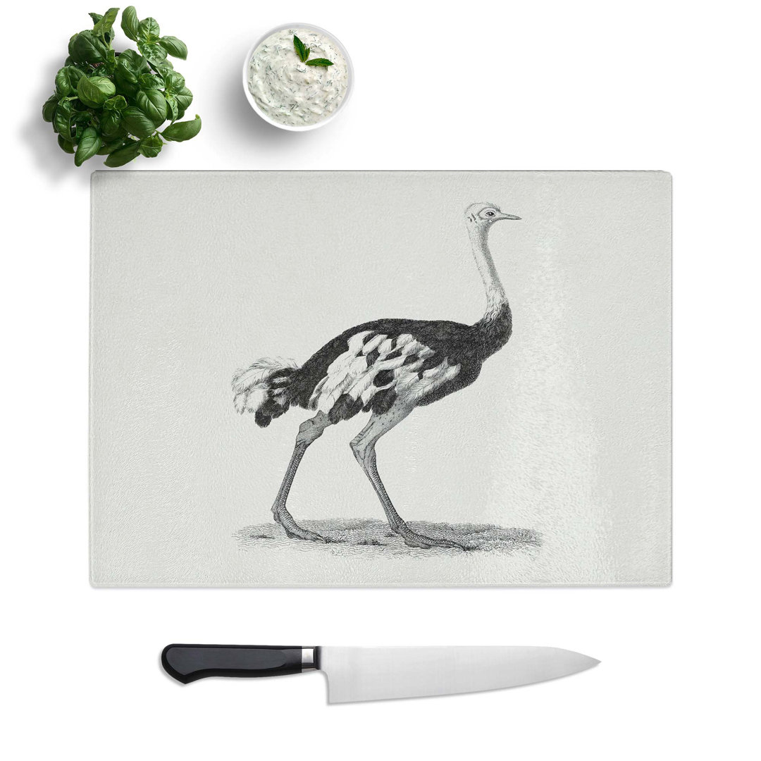 Tempered Glass Ostrich by George Shaw Chopping Board