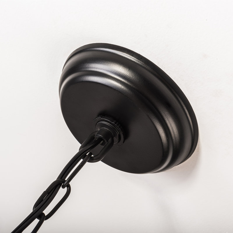 Lustre en roue de chariot à 5 lumières de style bougie Duran (l 25,2 po), Noir