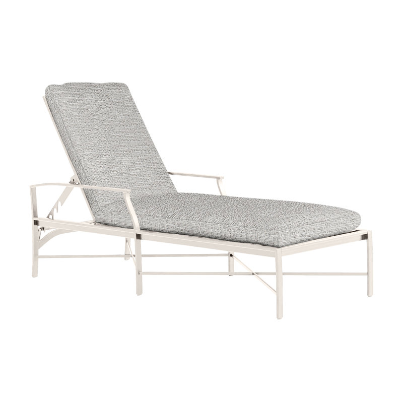 Monaco 76" Long Reclining Single Chaise with Cushions, No Welt, Slate Gray, Tweed Toffee