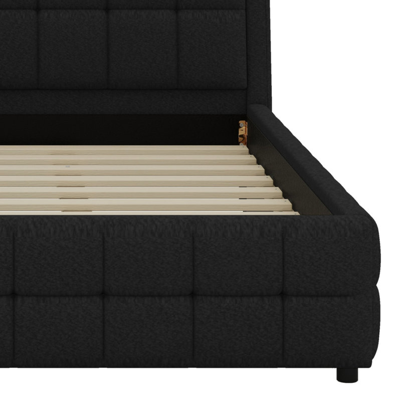Lit plateforme tapissier Contemporary, Noir